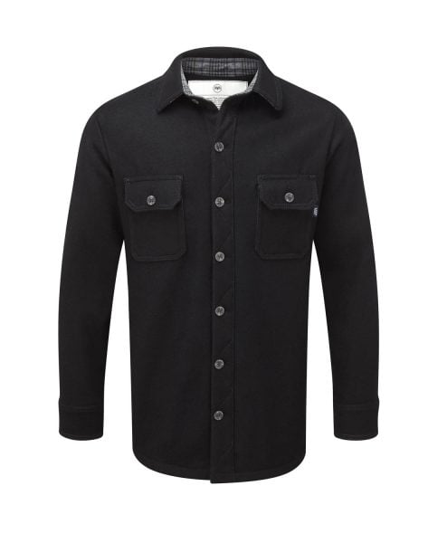 Men’s heavy weight merino shirt in black
