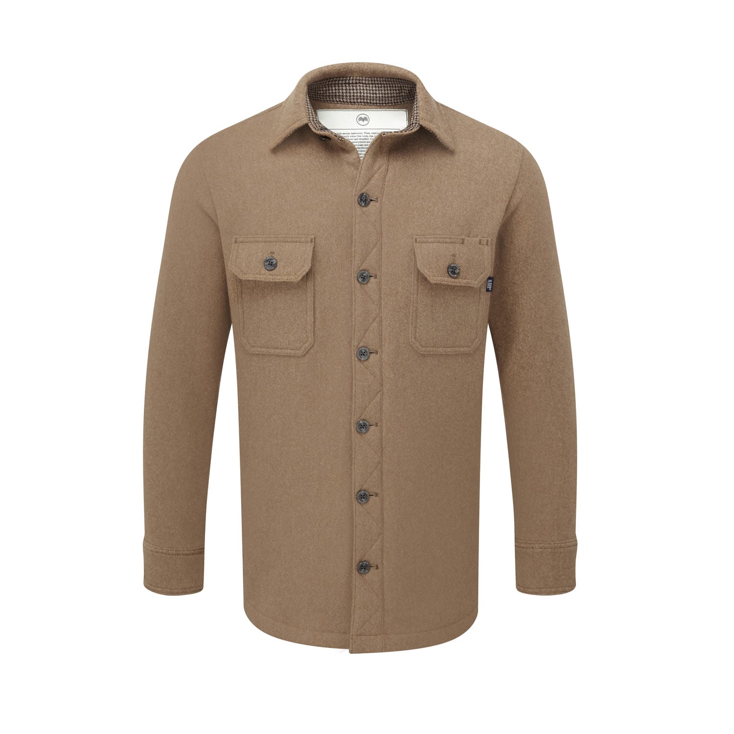 Men’s heavy weight merino shirt in camel