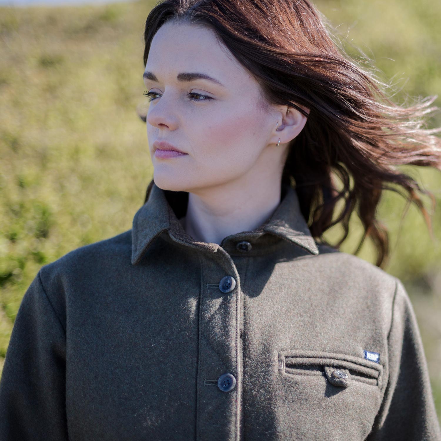 McNair women's merino Fell Shirt in Dark Sage