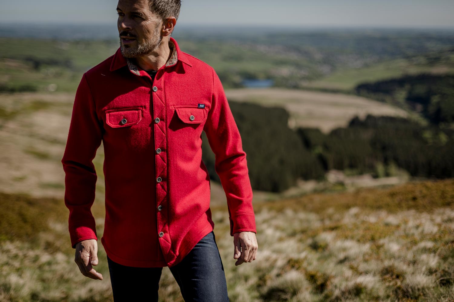 McNair men's merino shirt in Chilli red
