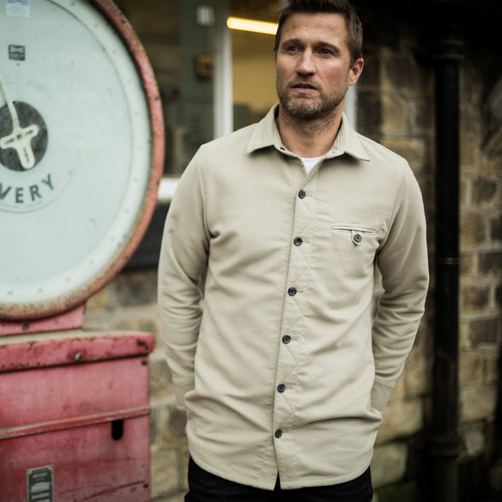 McNair Men's PlasmaDry Moleskin shirt in stone
