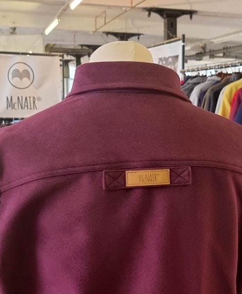 Men's Moleskin Force Plasmadry shirt in Berry (back)