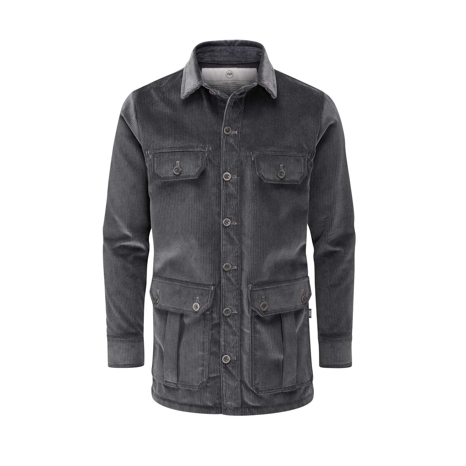 McNair men's PlasmaDry corduroy Moorland Shirt in Lead Grey