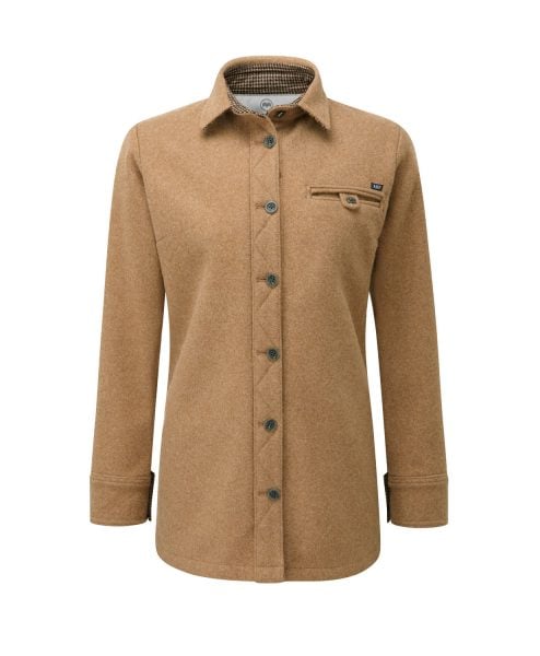 McNair women's heavyweight merino Fell shirt in camel