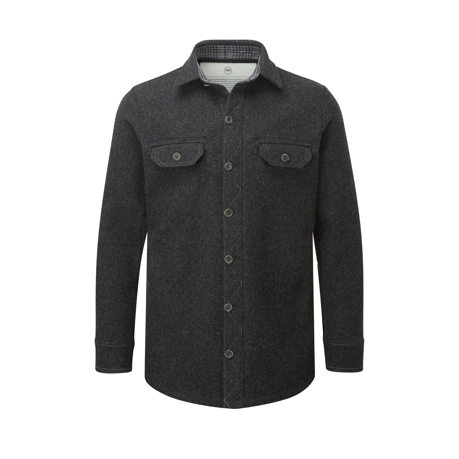 McNair men's mid weight merino Ridge Shirt in charcoal