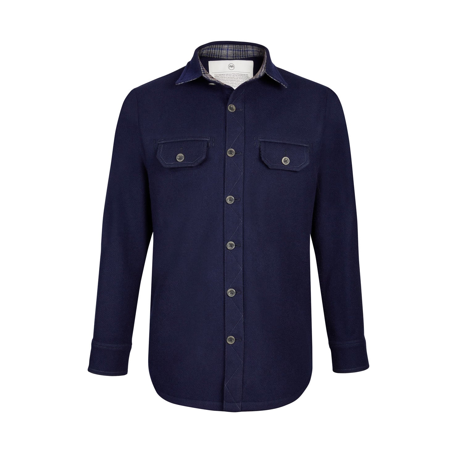 McNair men's merino Ridge Shirt in Navy Blue