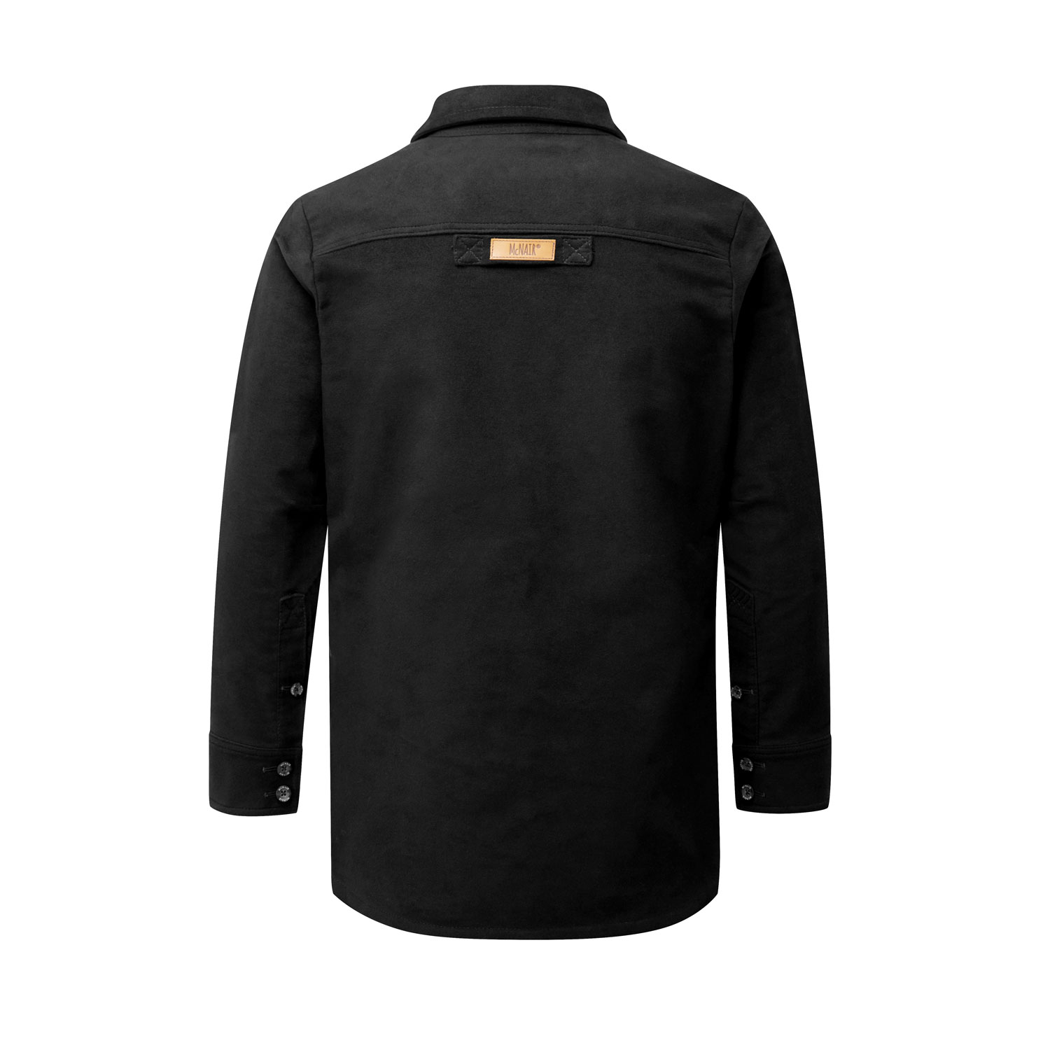 McNair Men's PlasmaDry Moleskin Beck shirt in black (back)