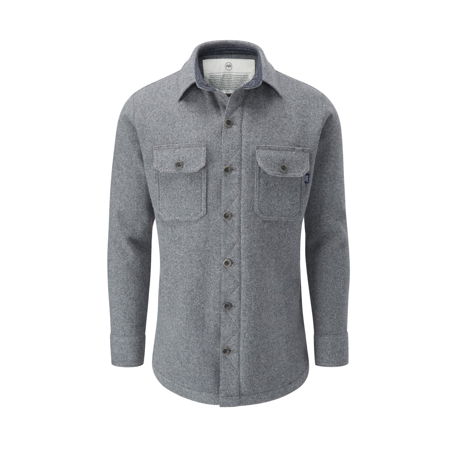 McNair men's merino Mountain Shirt in Ash Melange