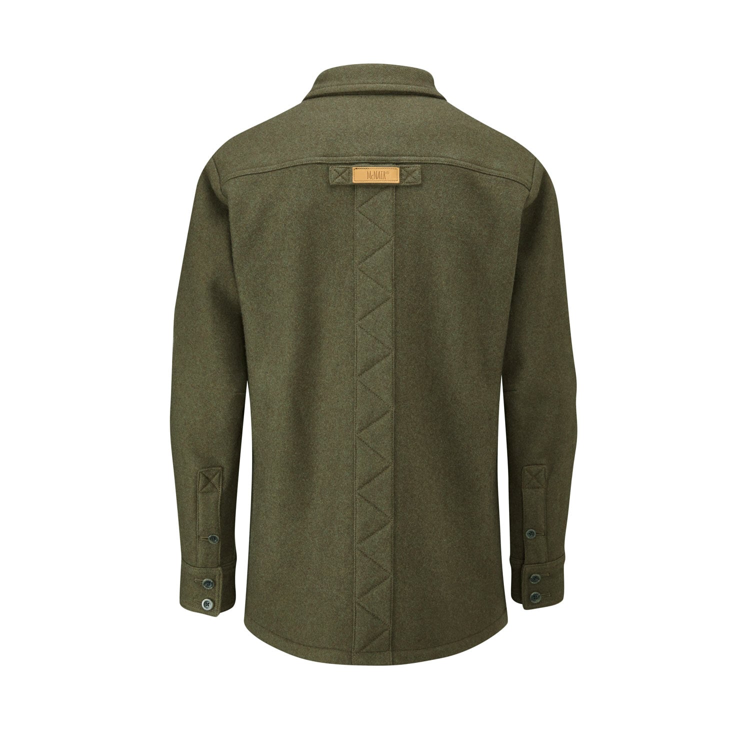 McNair men's merino jacket in Dark Sage (back)