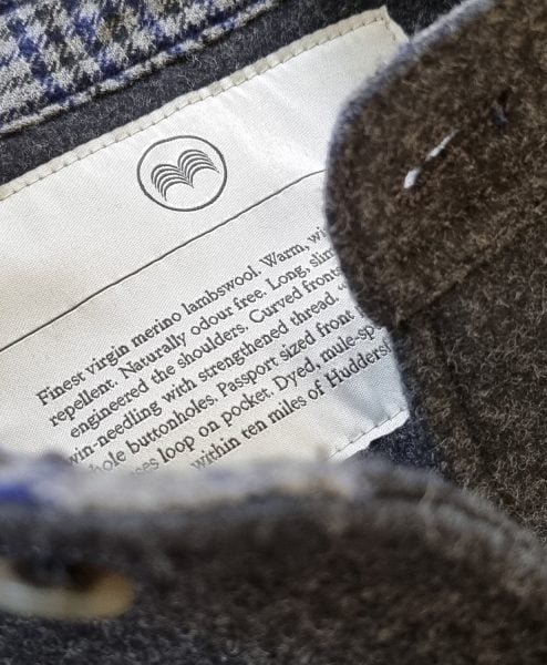 McNair men's Highland merino Gilet in Charcoal grey (detail)