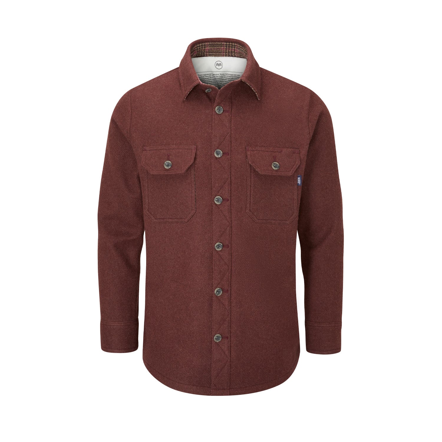 McNair men's merino Mountain shirt in Rosewood
