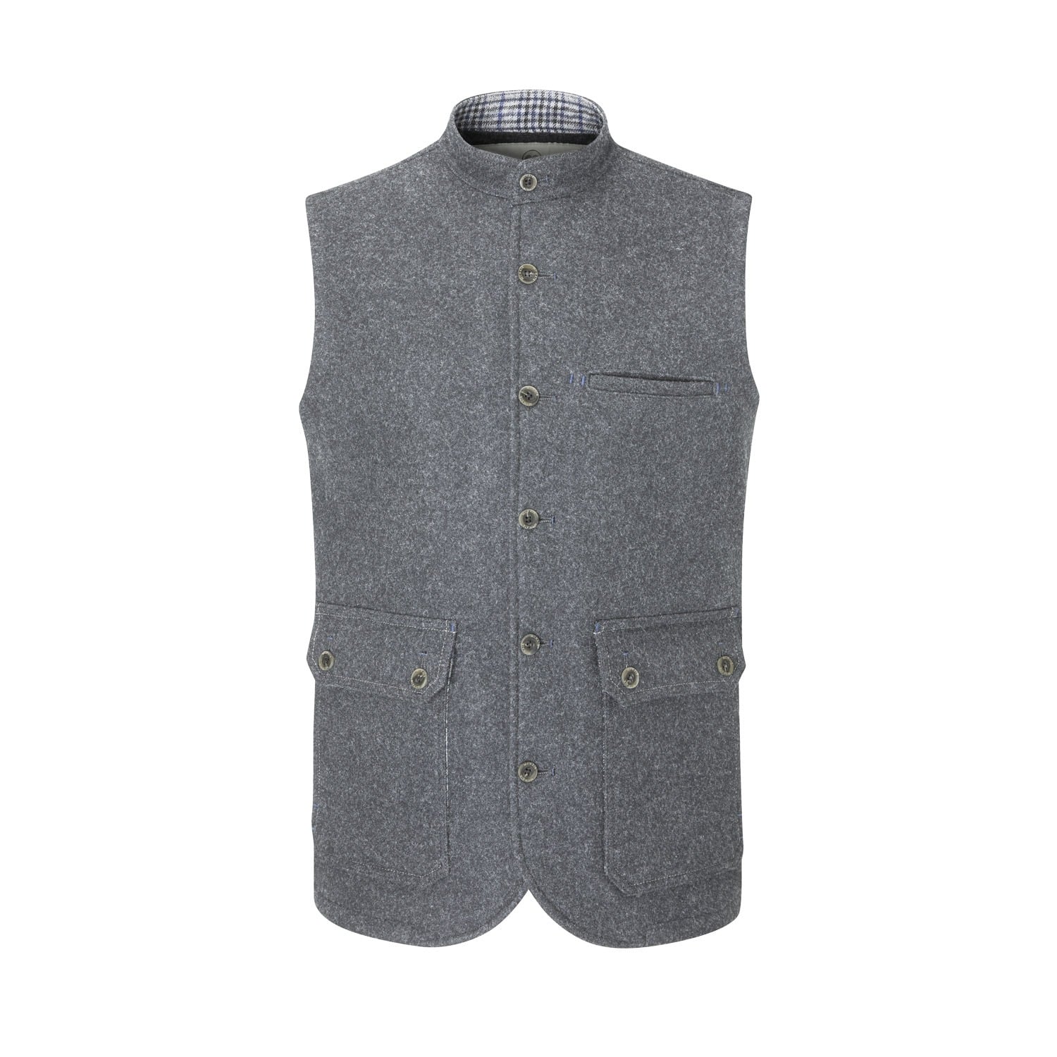 McNair men's merino Highland Gilet in Ash melange