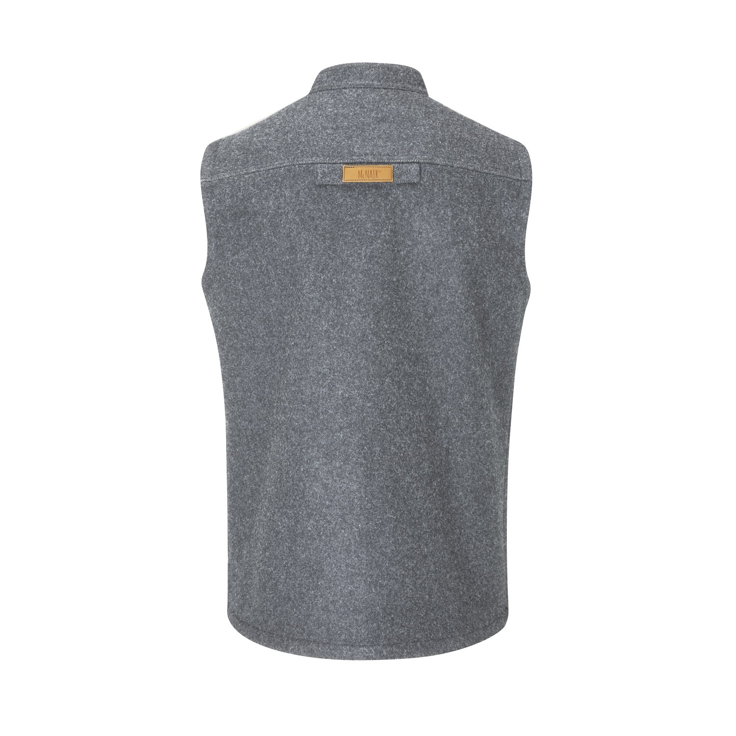 McNair men's merino Highland Gilet in Ash melange (Back)