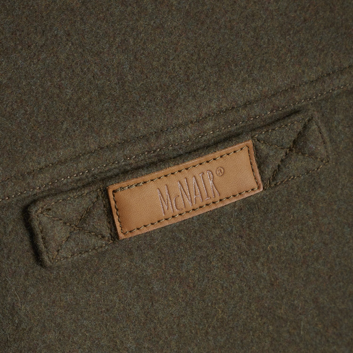 McNair heavyweight merino Highland Gilet - back label