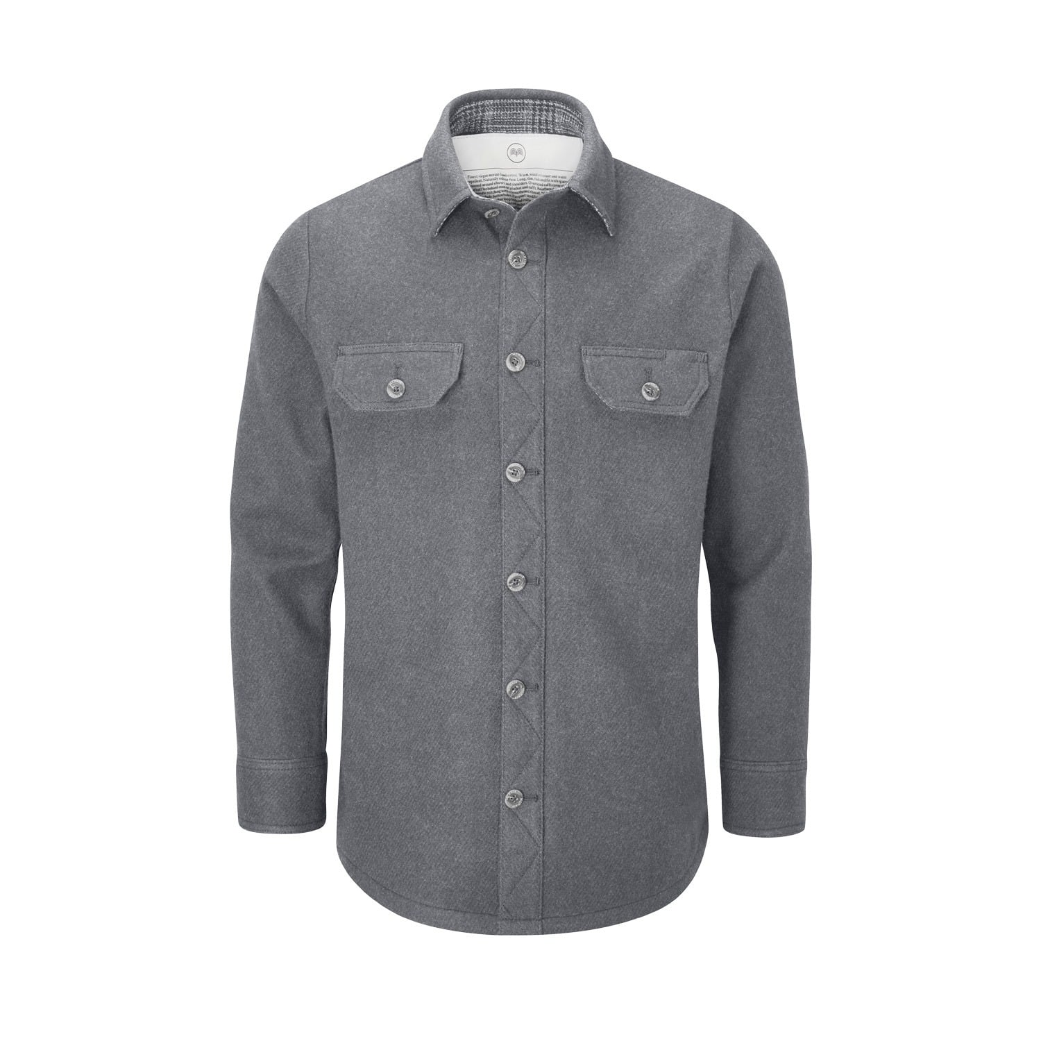 McNair Men's merino Ridge Shirt in Ash grey