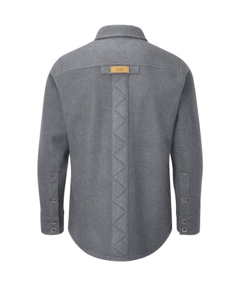 McNair Men's merino Ridge Shirt in Ash grey (Back)